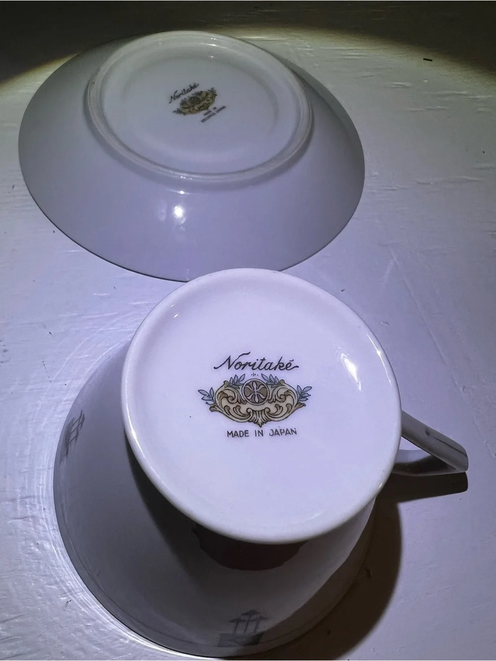 Rare Vintage N88 Green & Brown Geo Cup & Saucer Set 2pc Made In Occupied Japan